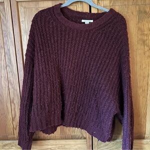 American Eagle Outfitters Burgundy Crew Neck Sweater